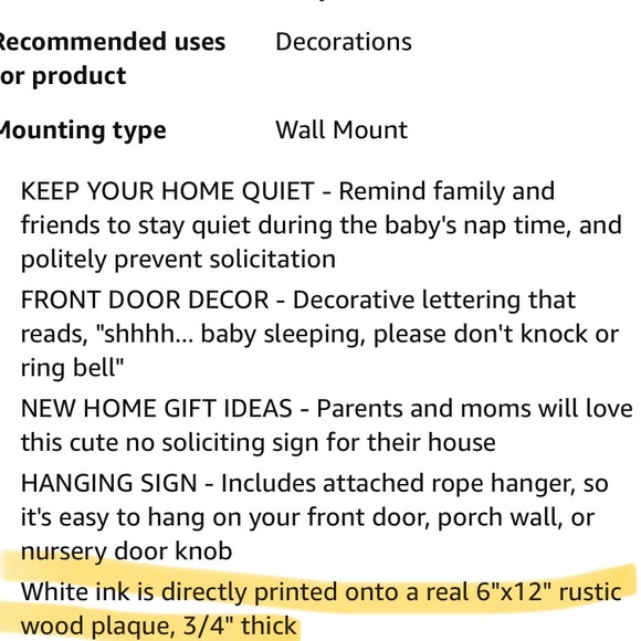 Baby Sleeping Door Sign - Picture 3 of 4